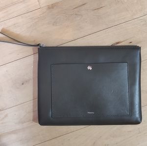 Theory Zip Pouch with Pocket - Olive Green